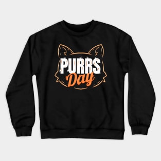 Logo Cat Head Outline On Purrsday Crewneck Sweatshirt